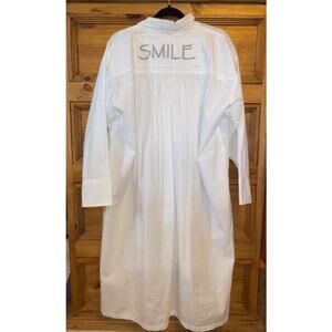 Namsar Smile Embroidered Cotton Shirt Dress L/Xl